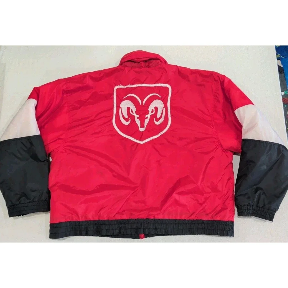 NASCAR Dodge Motorsports Ram Vintage Racer Jacket Checkered Flag Sports Adult XL